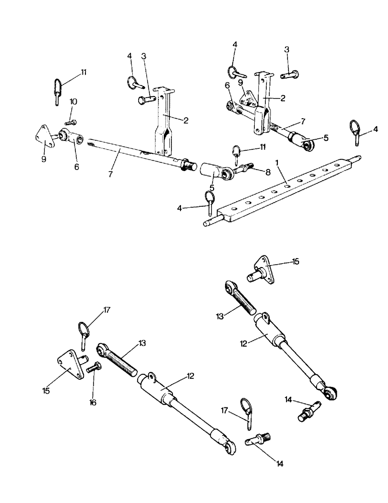 Схема запчастей Case IH 996 - (K03-1) - DRAWBARS AND HITCHES, LINKAGE DRAWBAR AND LINKAGE STABILISERS - OPTIONAL EQUIPMENT Drawbars & Hitches