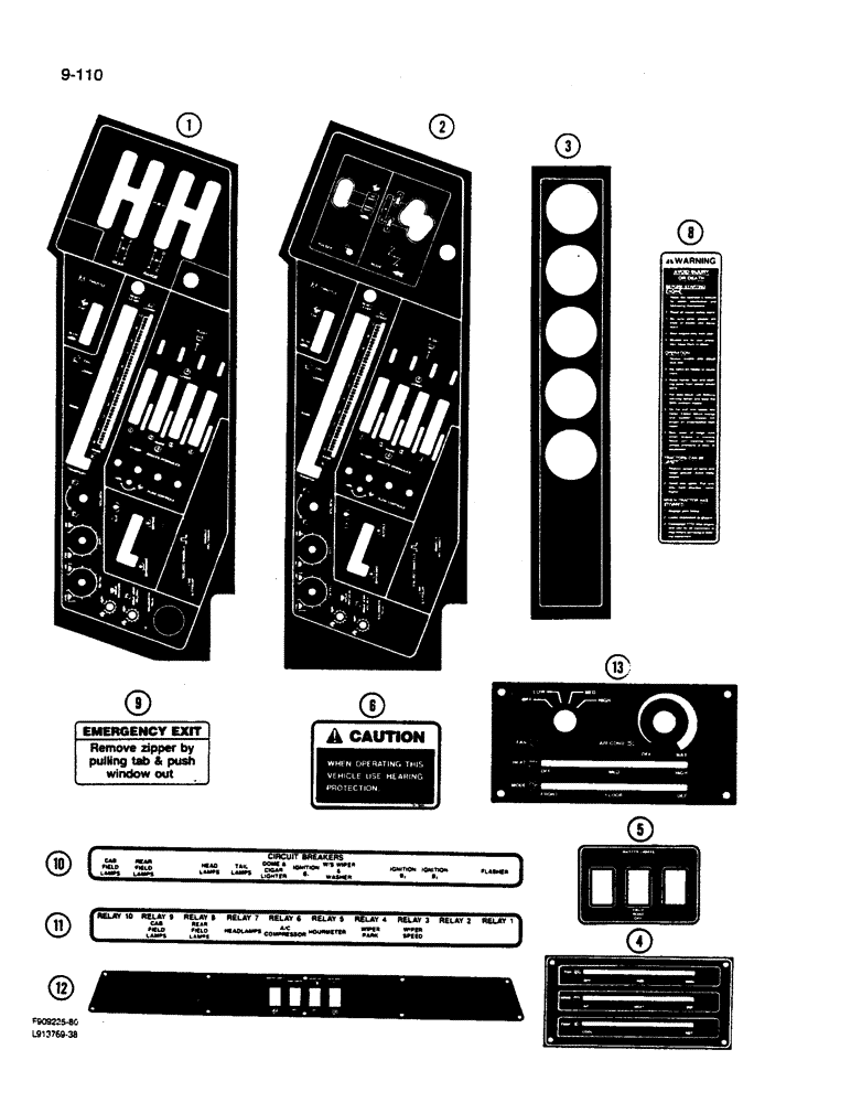 Схема запчастей Case IH 9280 - (9-110) - 60-6416T1 DECALS (09) - CHASSIS/ATTACHMENTS