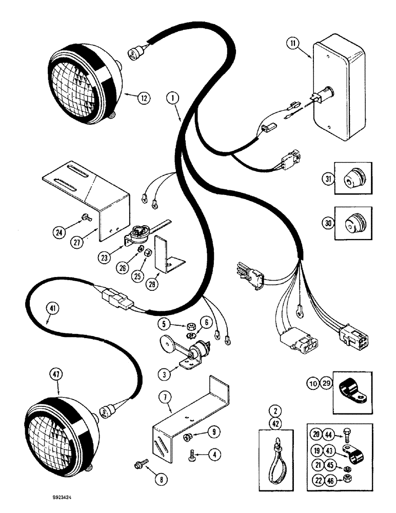 Схема запчастей Case IH 1666 - (4-18) - GRAIN TANK HARNESS, UNLOADER LAMP HARNESS (06) - ELECTRICAL