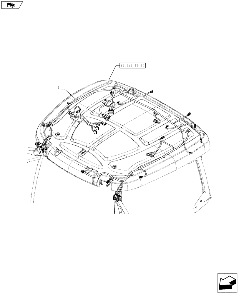 Схема запчастей Case IH PUMA 215 - (55.100.06) - CAB ROOF CABLE (55) - ELECTRICAL SYSTEMS