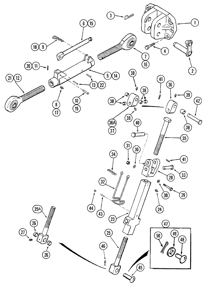 Схема запчастей Case IH 7220 - (9-004) - HITCH UPPER LIFT LINKS (09) - CHASSIS/ATTACHMENTS