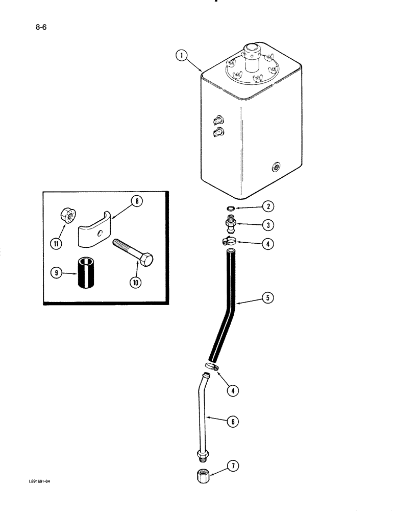 Схема запчастей Case IH 1670 - (8-06) - HYDRAULIC RESERVOIR DRAIN SYSTEM (07) - HYDRAULICS