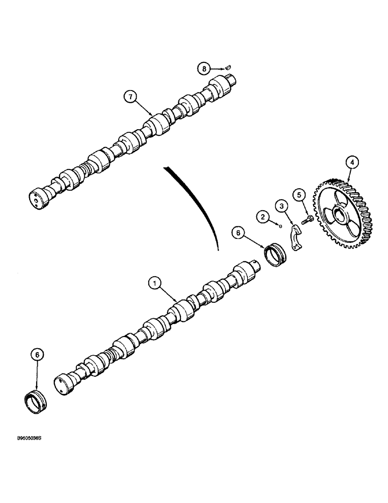 Схема запчастей Case IH 1670 - (2-42) - CAMSHAFT, 6TA-830 ENGINE (01) - ENGINE