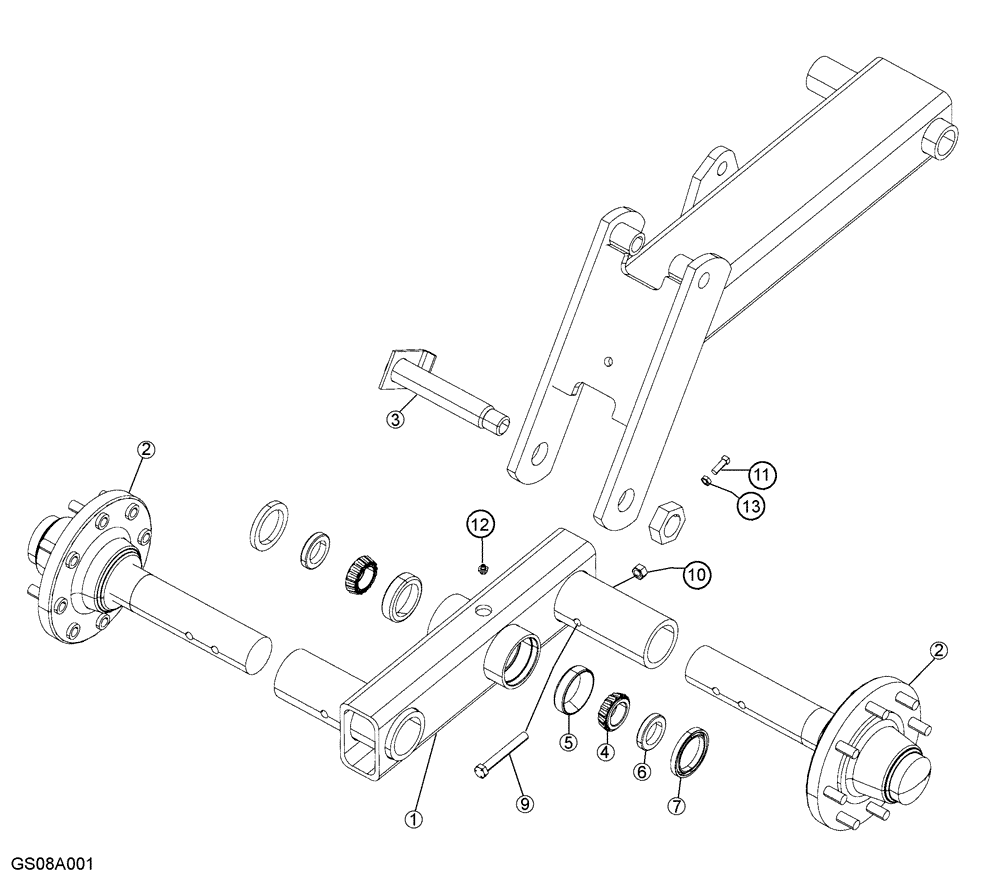 Схема запчастей Case IH 5310 - (44.100.01) - MAIN FRAME WALKING AXLE ASSEMBLY (09) - CHASSIS/ATTACHMENTS