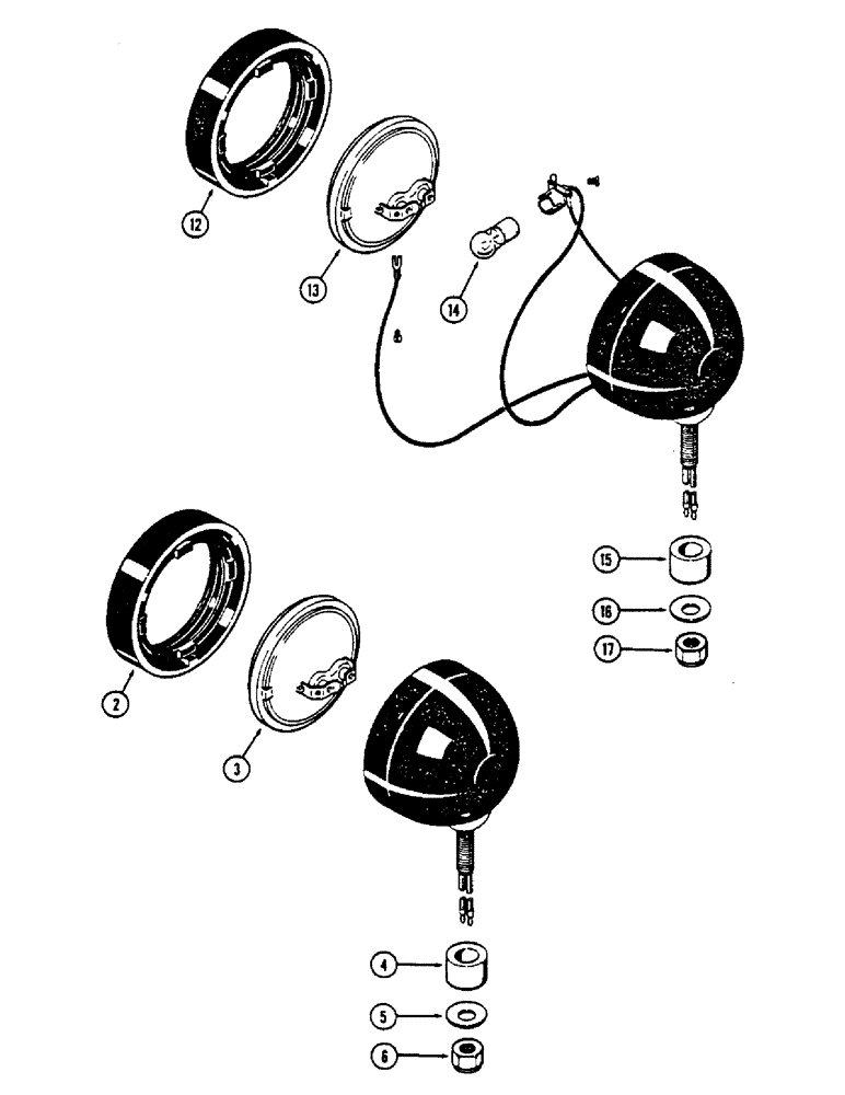 Схема запчастей Case IH 2670 - (132) - REAR FLOOD LAMP, RIGHT HAND SIDE (04) - ELECTRICAL SYSTEMS