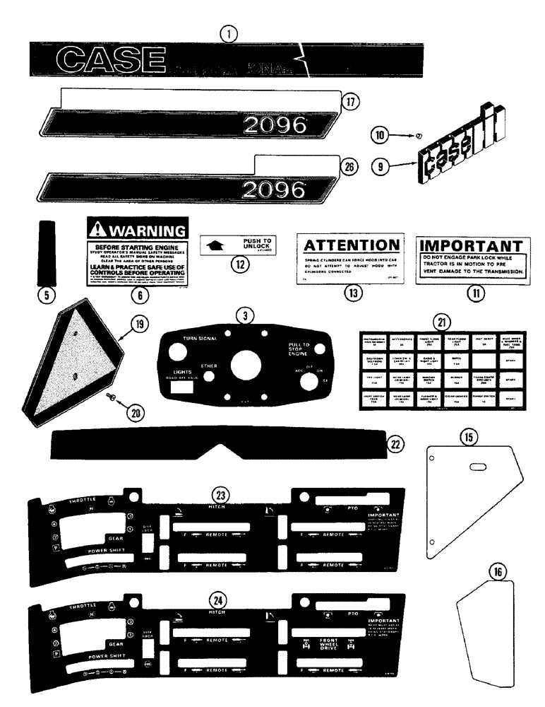 Схема запчастей Case IH 2096 - (9-394) - TRACTOR DECALS, CASE IH (09) - CHASSIS/ATTACHMENTS