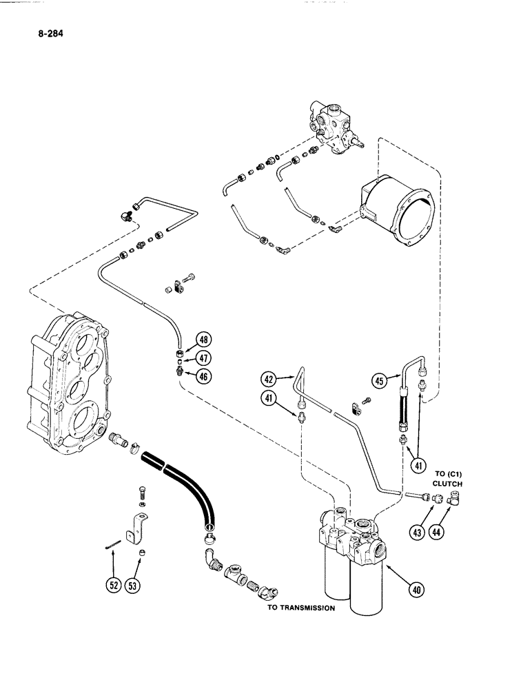 Схема запчастей Case IH 4494 - (8-284) - PTO HYDRAULICS AND LUBE TUBES (08) - HYDRAULICS