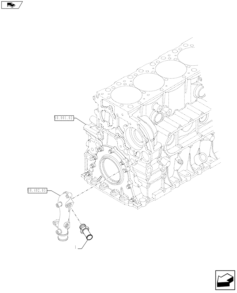 Схема запчастей Case IH F2CFE613A A016 - (10.402.04) - WATER PUMP PIPES (5801368755) (10) - ENGINE