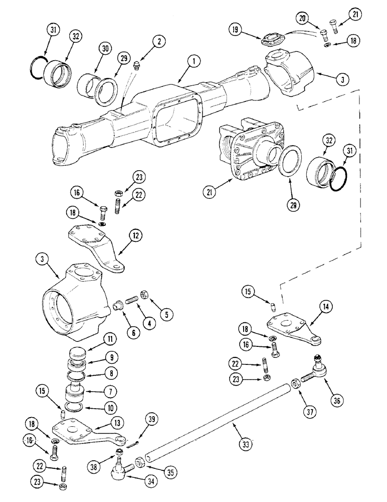 Схема запчастей Case IH 1294 - (5-112) - FRONT AXLE HOUSING - MFD (05) - STEERING