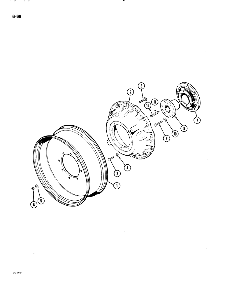 Схема запчастей Case IH 2096 - (6-068) - REAR WHEELS, 46 INCH UNIVERSAL WHEEL (06) - POWER TRAIN