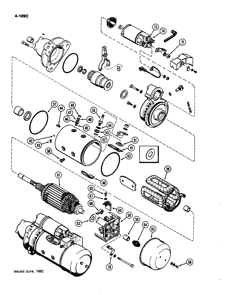 Схема запчастей Case IH 4490 - (4-109C) - A162469 STARTER ASSEMBLY, P.I.N. 8860931 AND AFTER (04) - ELECTRICAL SYSTEMS