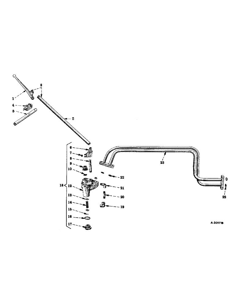 Схема запчастей Case IH 200 - (235) - HYDRAULIC SYSTEM, AUXILIARY CONTROL VALVE, LEVERS, ROD & MANIFOLD TUBES, FARMALL 200 TRACTORS (07) - HYDRAULIC SYSTEM