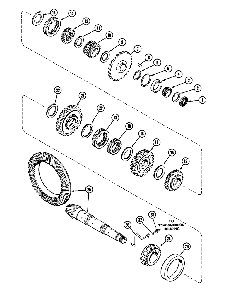 Схема запчастей Case IH 2090 - (6-268) - TRANSMISSION COUNTERSHAFT, PRIOR TO TRANSMISSION SERIAL NUMBER 10237494 (06) - POWER TRAIN