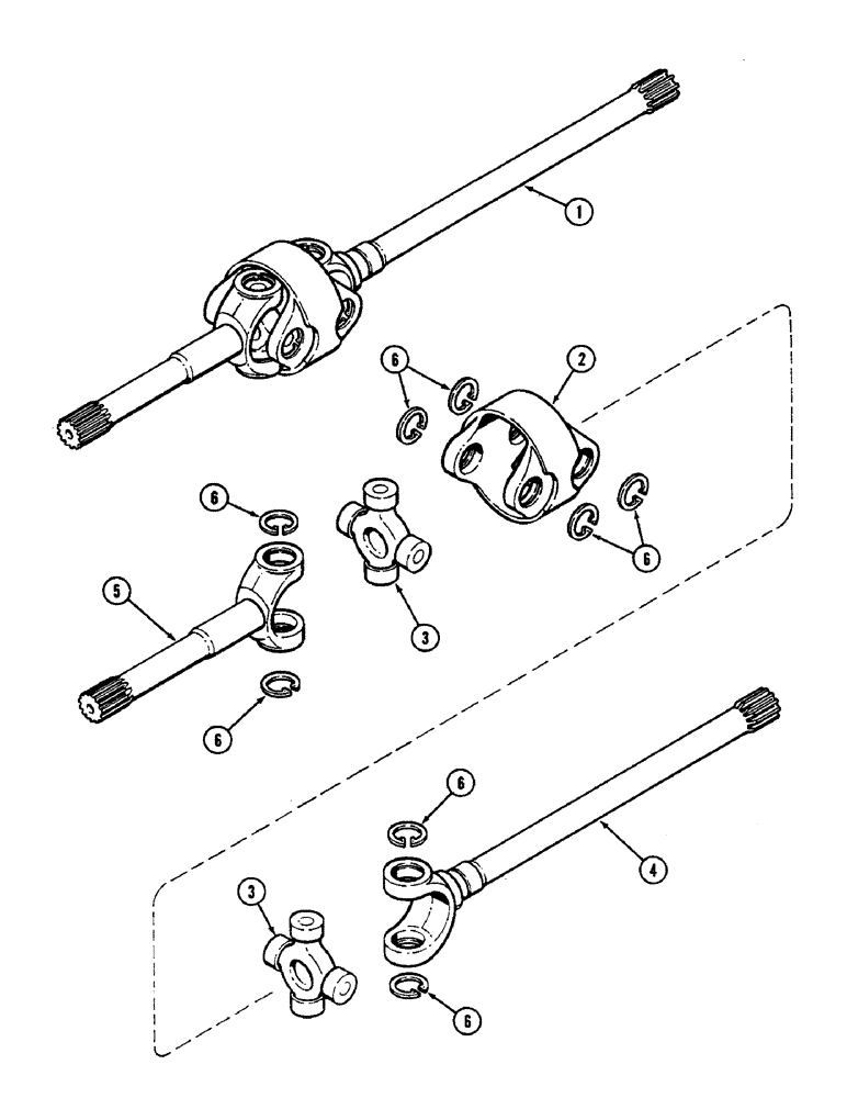 Схема запчастей Case IH 2290 - (5-208) - FRONT AXLE UNIVERSAL JOINT, MFD TRACTORS (05) - STEERING