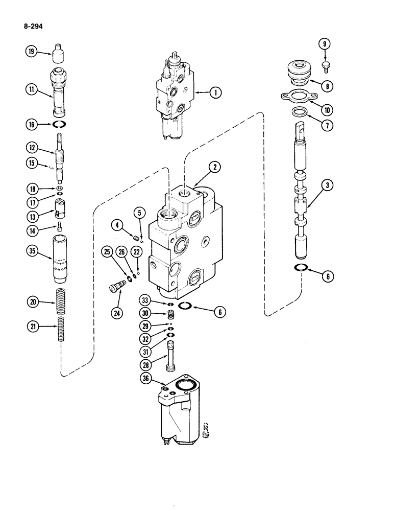 Схема запчастей Case IH 4490 - (8-294) - REMOTE VALVE BODY ASSEMBLY, ADD ON FOR THIRD AND FOURTH CIRCUIT (08) - HYDRAULICS