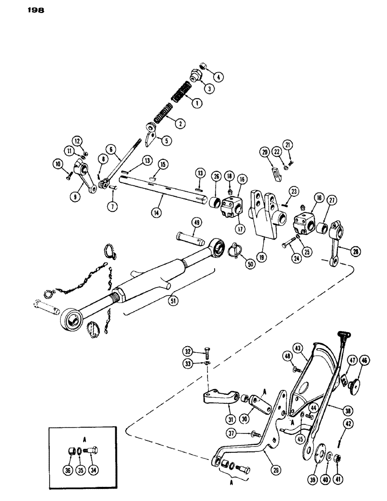 Схема запчастей Case IH 530 - (198) - SENSING LINKAGE, STANDARD, DRAFT-O-MATIC (06) - POWER TRAIN