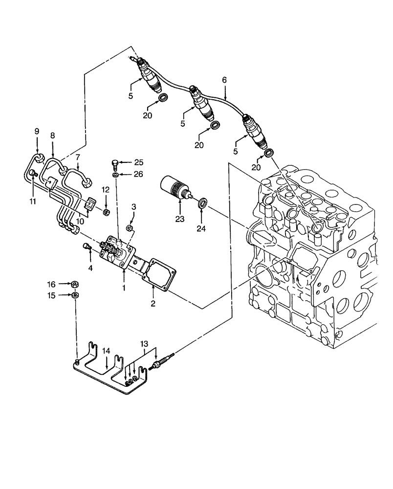 Схема запчастей Case IH FARMALL 35 - (01.12) - INJECTION PUMP & LINES (01) - ENGINE