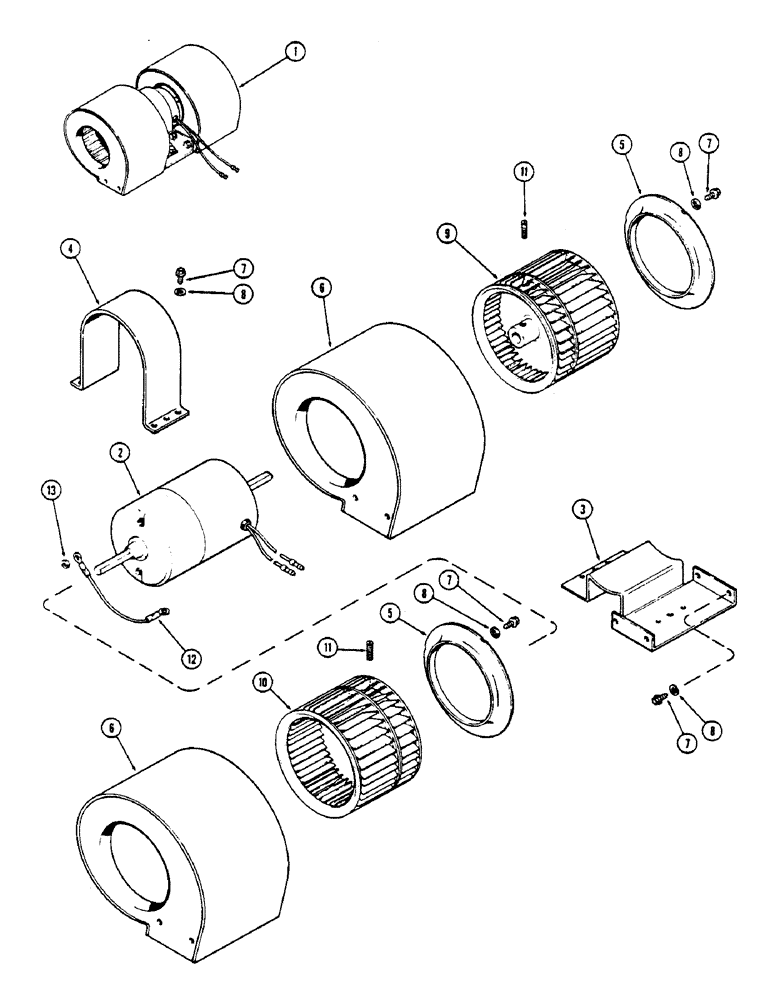 Схема запчастей Case IH 2670 - (526) - CAB, BLOWER ASSEMBLY, USED BEFORE CAB SERIAL NUMBER 7864002 (09) - CHASSIS/ATTACHMENTS