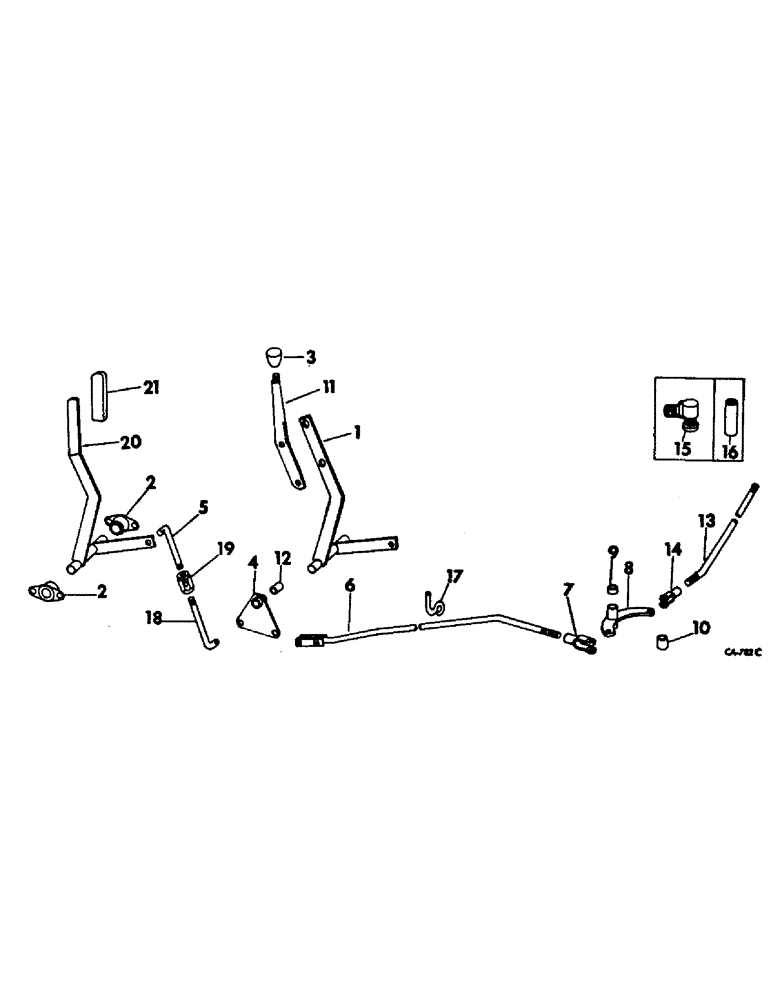 Схема запчастей Case IH 615 - (13-11) - THROTTLE CONTROL (05) - SUPERSTRUCTURE