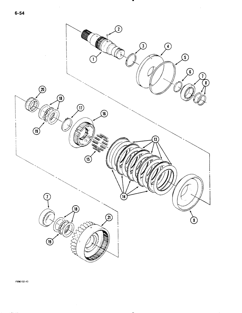 Схема запчастей Case IH 9110 - (6-54) - PTO ASSEMBLY, CLUTCH PACK (06) - POWER TRAIN