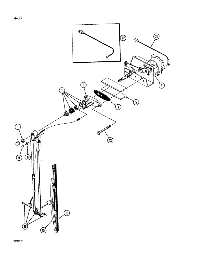 Схема запчастей Case IH 9280 - (4-068) - FRONT WINDOW WIPER (04) - ELECTRICAL SYSTEMS