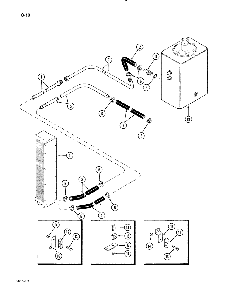 Схема запчастей Case IH 1670 - (8-10) - OIL COOLER SYSTEM (07) - HYDRAULICS