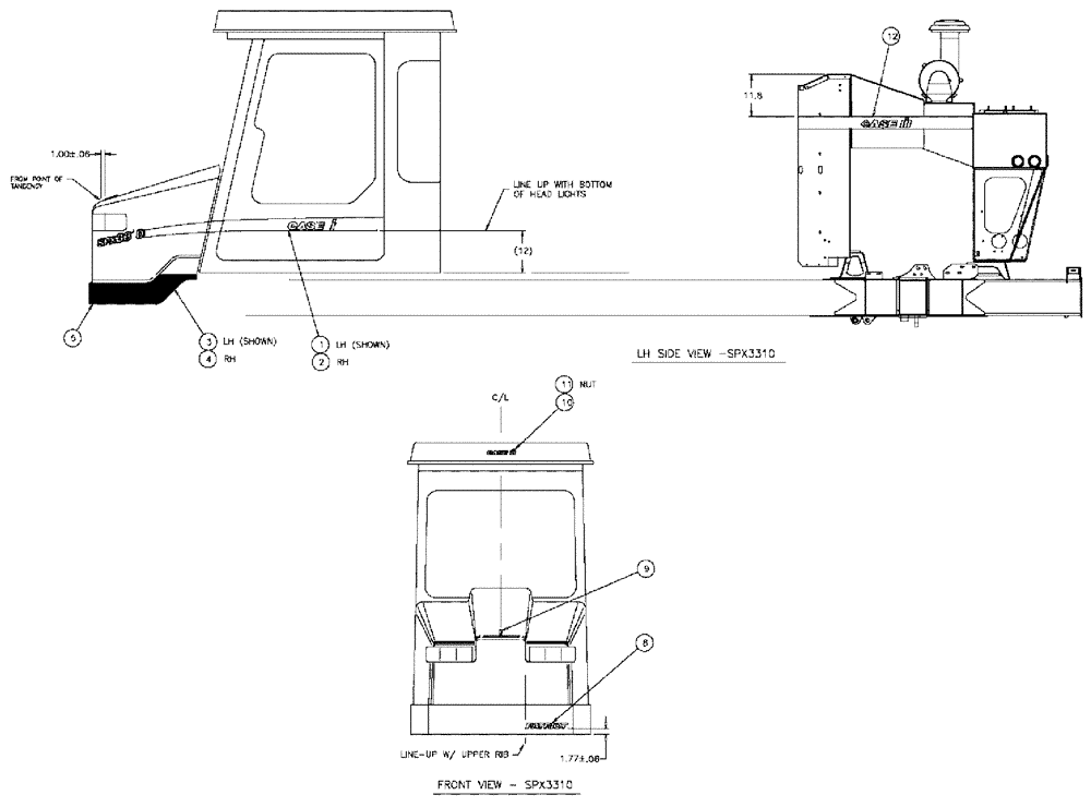 Схема запчастей Case IH SPX3310 - (10-002) - EXTERIOR DECAL GROUP (13) - DECALS