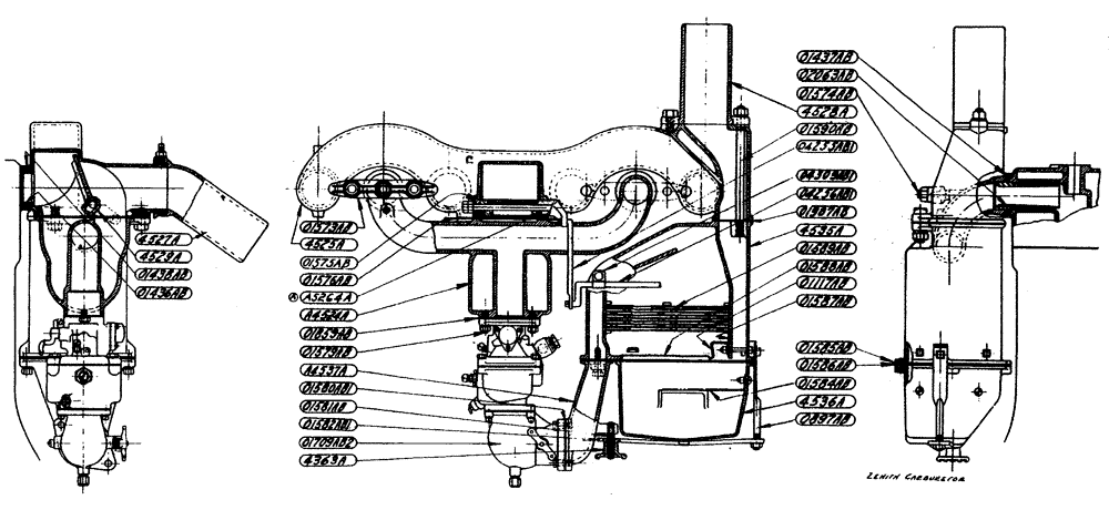 Схема запчастей Case IH L-SERIES - (012) - LOW COST FUEL MANIFOLD CARBURETOR & AIR CLEANER ASSY. (TRACTOR NO. L301844 & AFTER) (02) - ENGINE