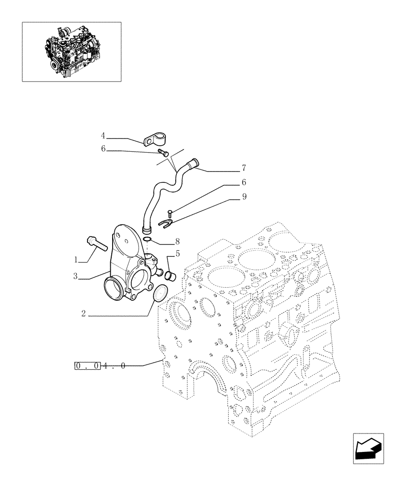 Схема запчастей Case IH PUMA 180 - (0.32.3) - ENGINE COOLING SYSTEM PIPING (01) - ENGINE