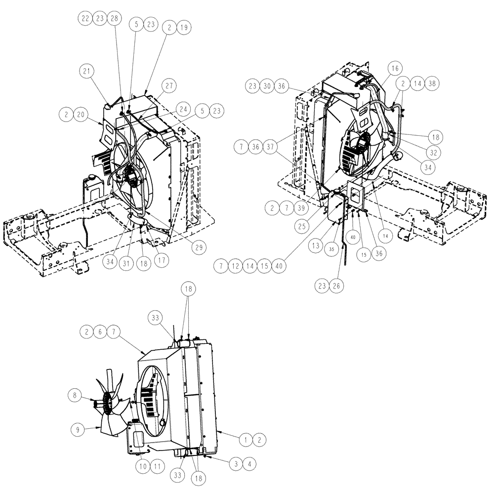 Схема запчастей Case IH SPX3320 - (03-051) - RADIATOR GROUP (01) - ENGINE