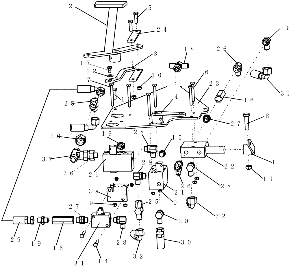 Схема запчастей Case IH ATX700 - (02.022.1) - HYDRAULIC, PLATE ASSEMBLY ASN Y8S003251 (07) - HYDRAULICS