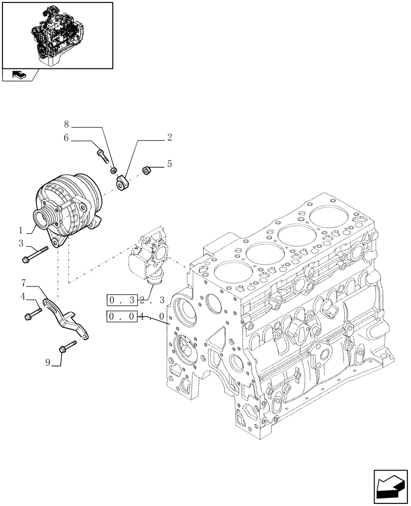 Схема запчастей Case IH F4GE9484A J601 - (0.40.0) - ALTERNATOR (504227884-504227336) 