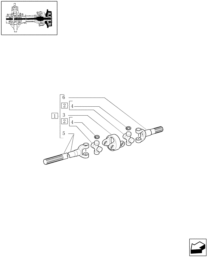 Схема запчастей Case IH MAXXUM 115 - (1.40. 0/10B) - FRONT AXLE - AXLE - SHAFT ARTICULATED - BREAKDOWN - D6449 (04) - FRONT AXLE & STEERING