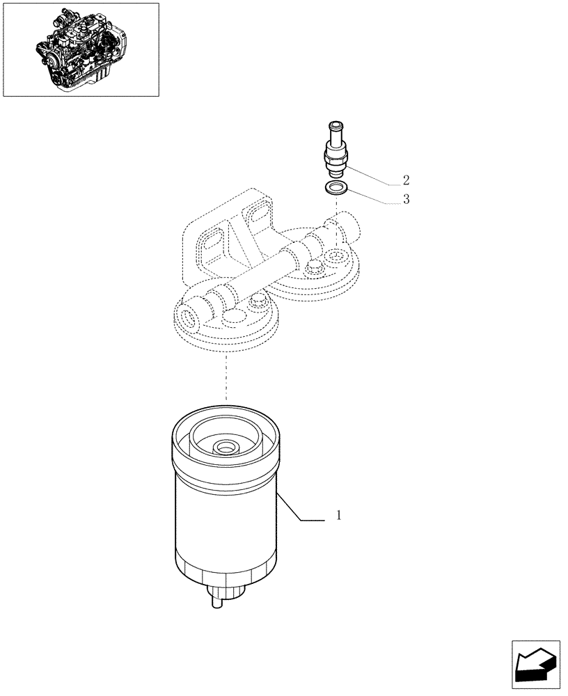 Схема запчастей Case IH F4GE0684C D600 - (0.20.0[02]) - FUEL FILTER (4808475) 