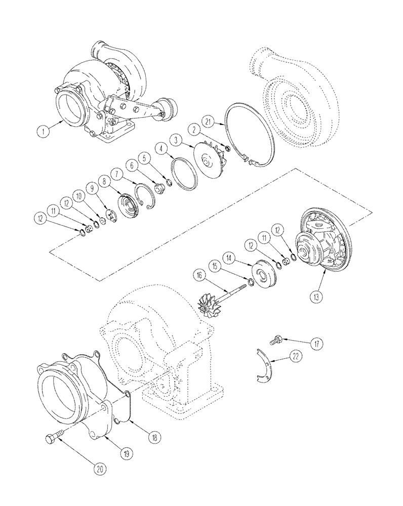 Схема запчастей Case IH STEIGER 335 - (02-12) - TURBOCHARGER ASSEMBLY (02) - ENGINE