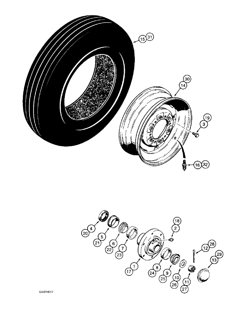 Схема запчастей Case IH 4800 - (9-18) - WING FRAME HUBS, RIMS AND TIRES, DUAL WHEEL OPTION (09) - CHASSIS/ATTACHMENTS