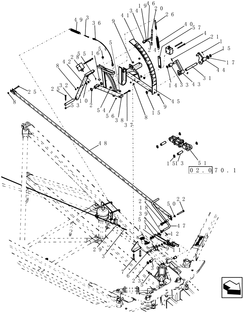 Схема запчастей Case IH ATX700 - (01.042.1) - STOP, DEPTH ASN Y8S003251 (12) - FRAME