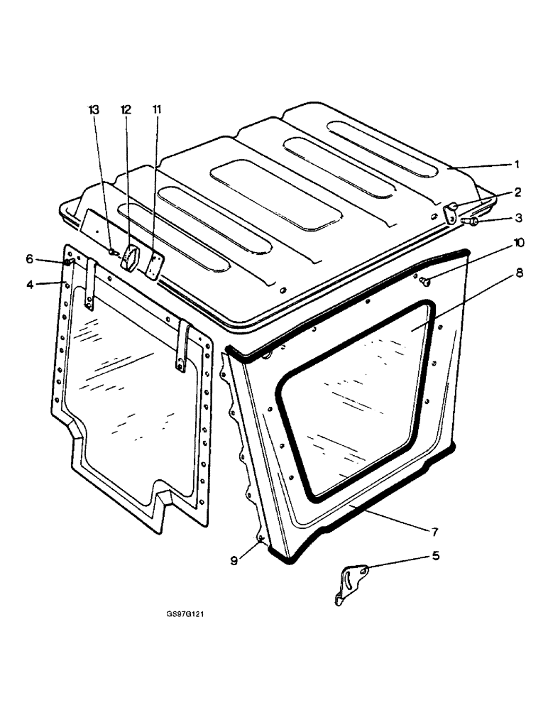 Схема запчастей Case IH 1210 - (9-048) - ROOF AND SIDE PANELS FOR DB WEATHERFRAME, METAL CLAD, 1210 AND 1212 TRACTORS FOR EUROPE ONLY (09) - CHASSIS/ATTACHMENTS