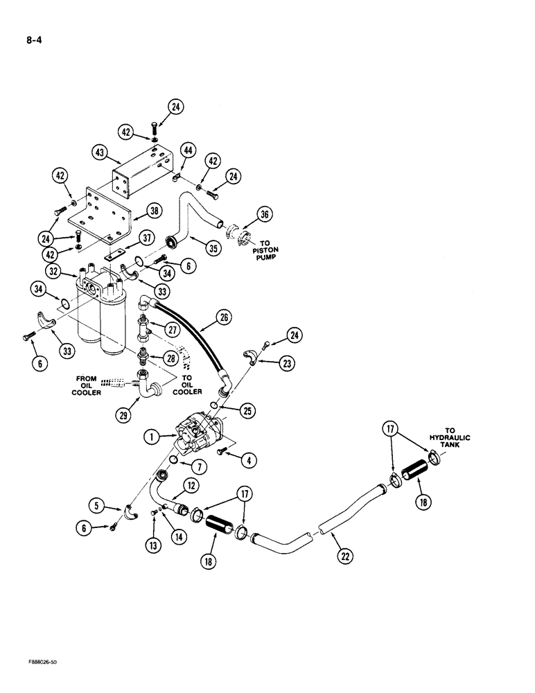 Схема запчастей Case IH 9180 - (8-04) - CHARGE PUMP AND FILTER (08) - HYDRAULICS