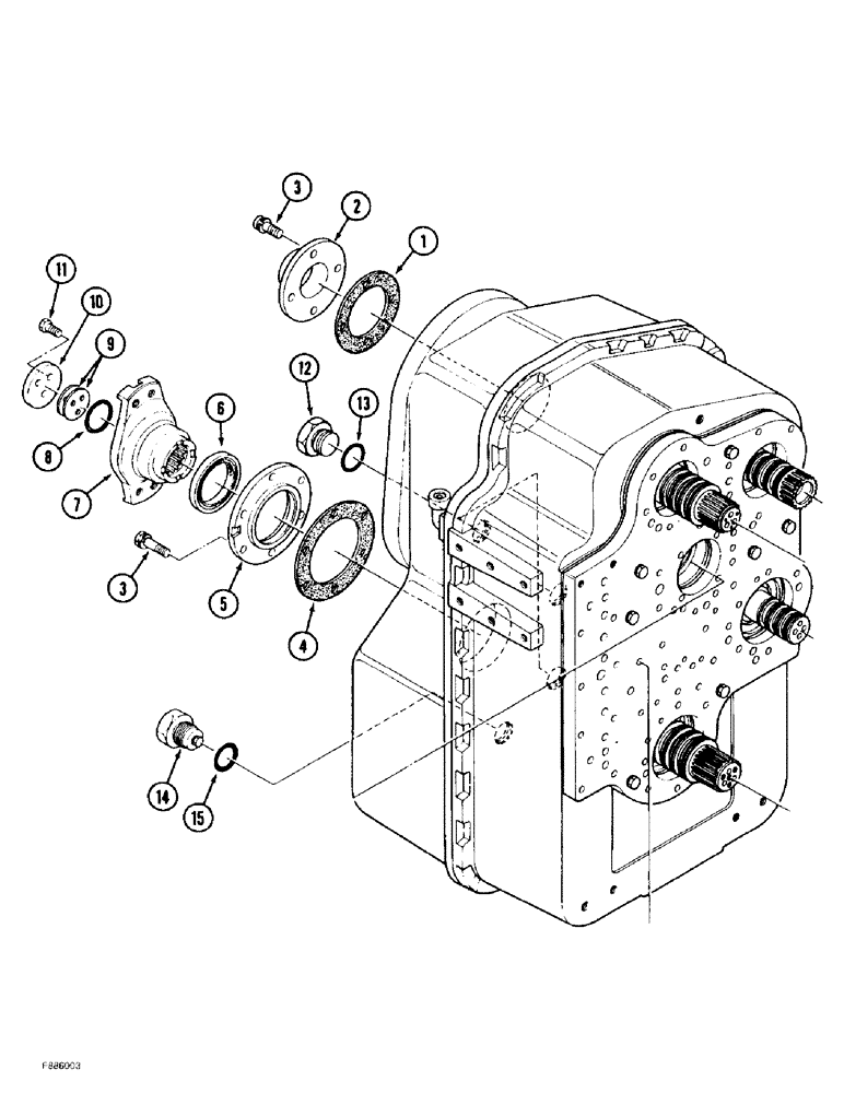 Схема запчастей Case IH 9380 QUADTRAC - (6-006) - POWER SHIFT TRANSMISSION ASSEMBLY, REAR COVERS AND YOKE (06) - POWER TRAIN