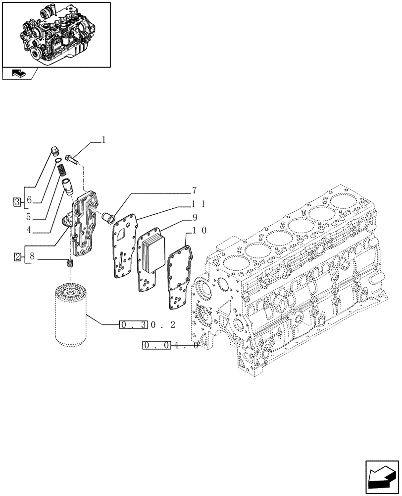 Схема запчастей Case IH F4HE9687S J100 - (0.31.5) - HEAT EXCHANGER - ENGINE (2853603) 