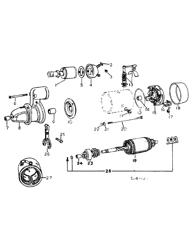 Схема запчастей Case IH 278 - (08-045) - STARTER MOTOR, BOSCH (06) - ELECTRICAL