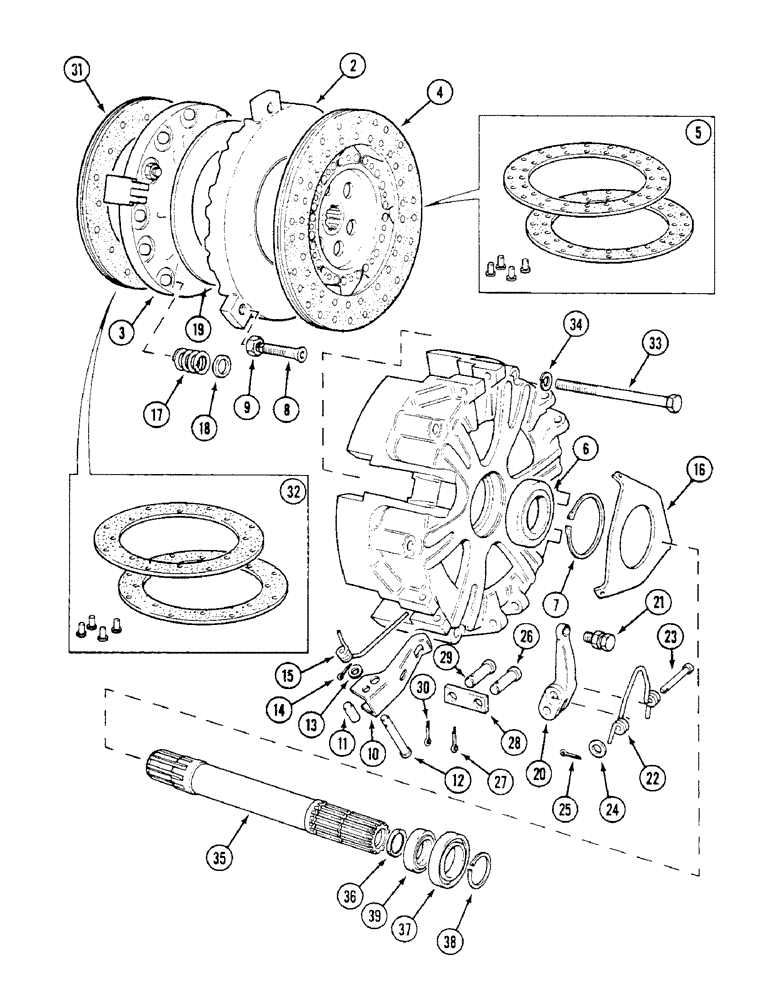 Схема запчастей Case IH 1294 - (6-136) - INDEPENDENT CLUTCH ASSEMBLY - LAYCOCK, P.I.N. 11059299 AND AFTER (06) - POWER TRAIN