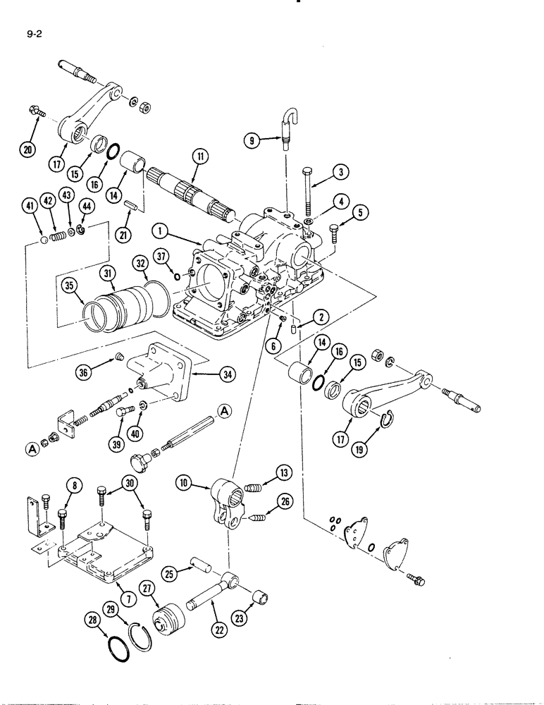 Схема запчастей Case IH 1140 - (9-02) - HITCH SYSTEM (09) - CHASSIS/ATTACHMENTS