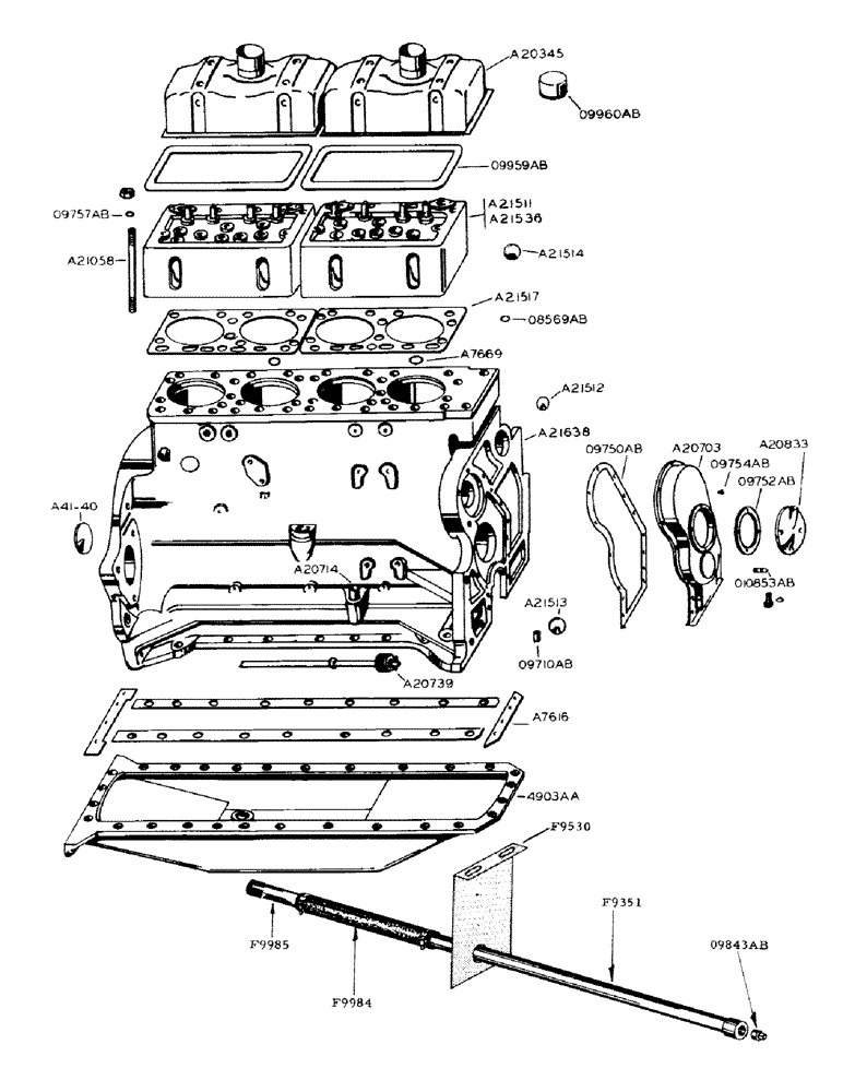 Схема запчастей Case IH 800 - (190) - CYLINDER HEAD (10) - ENGINE