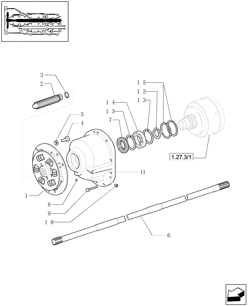 Схема запчастей Case IH JX1090U - (1.25.0/03) - (VAR.275-279) POWER SHUTTLE - HI-LO - 30-40 KMH - HYDRAULIC PTO - COUPLING, SHAFT AND COVER (03) - TRANSMISSION