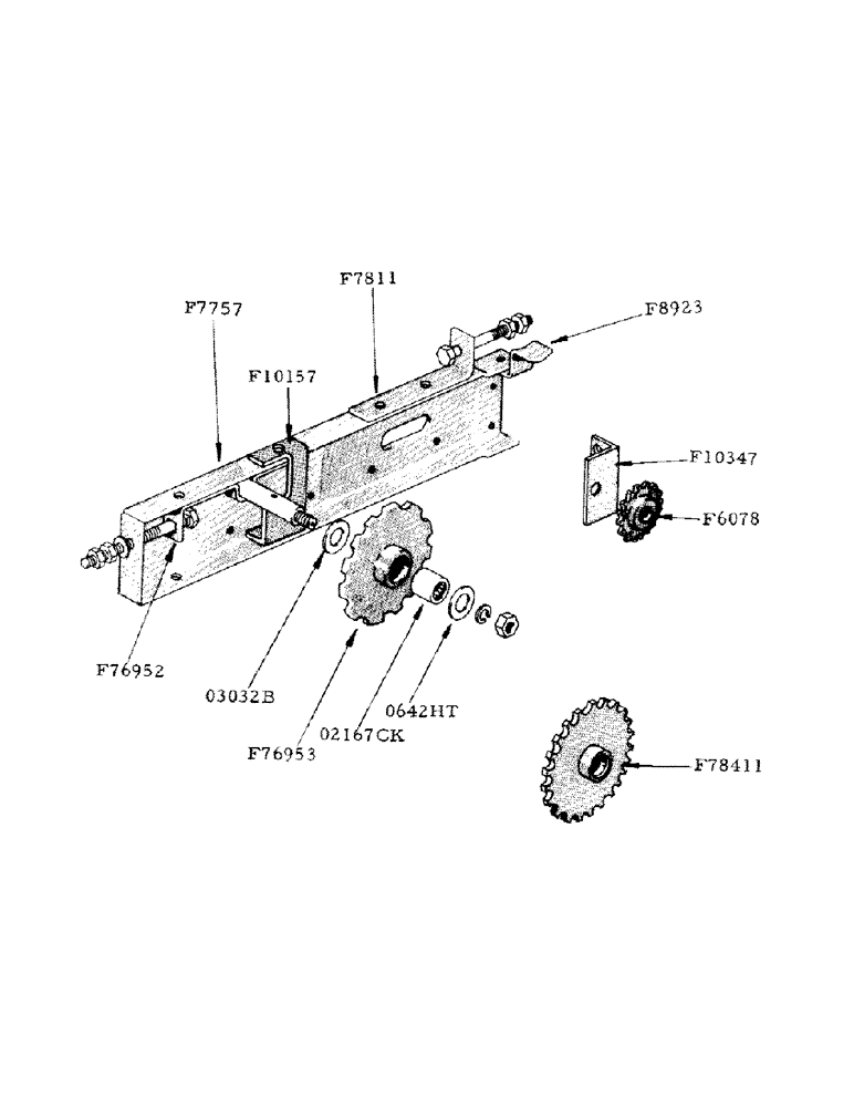 Схема запчастей Case IH 800 - (079) - STRAWWALKER AND TAILINGS DRIVE TIGHTNER, CONVEYOR RAKE DRIVE (72) - SEPARATION