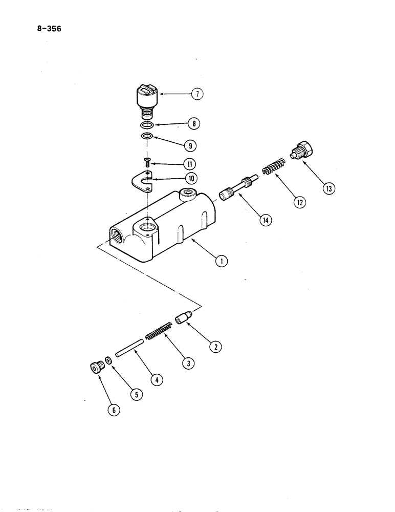 Схема запчастей Case IH 485 - (8-356) - REGULATOR VALVE, 2 SPEED POWER SHIFT, P.I.N. 18001 AND AFTER (08) - HYDRAULICS