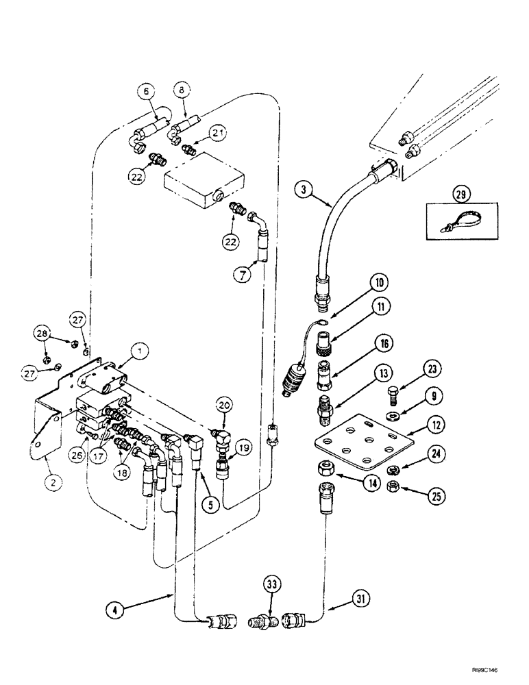 Схема запчастей Case IH L700 - (8-14) - HYDRAULICS - EXTERNAL VALVE (2 FUNCTION W/OUT SELF LEVELING (08) - HYDRAULICS