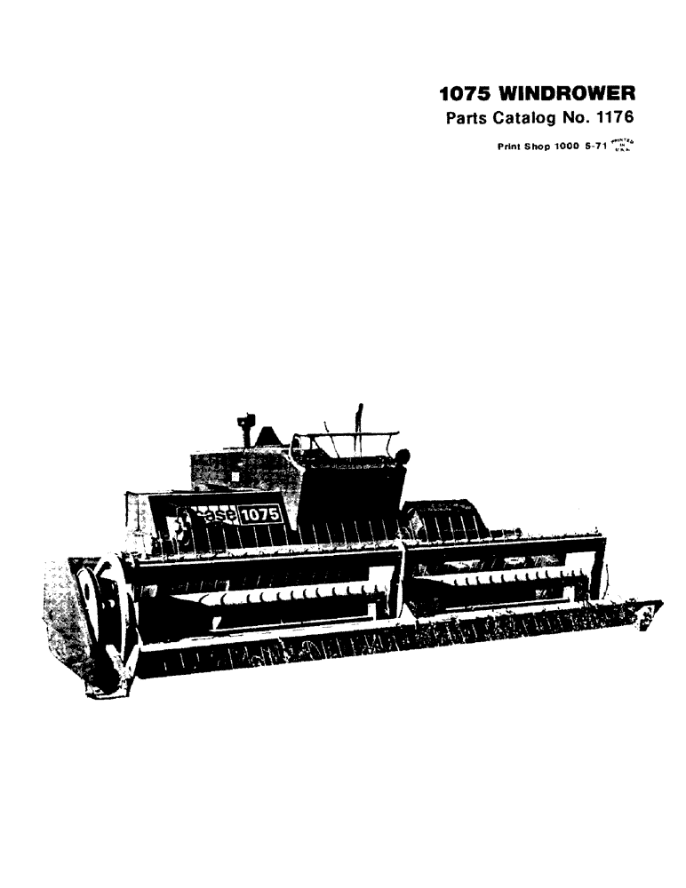 Схема запчастей Case IH 1075 - (001) - 1075 WINDROWER (00) - GENERAL & PICTORIAL INDEX